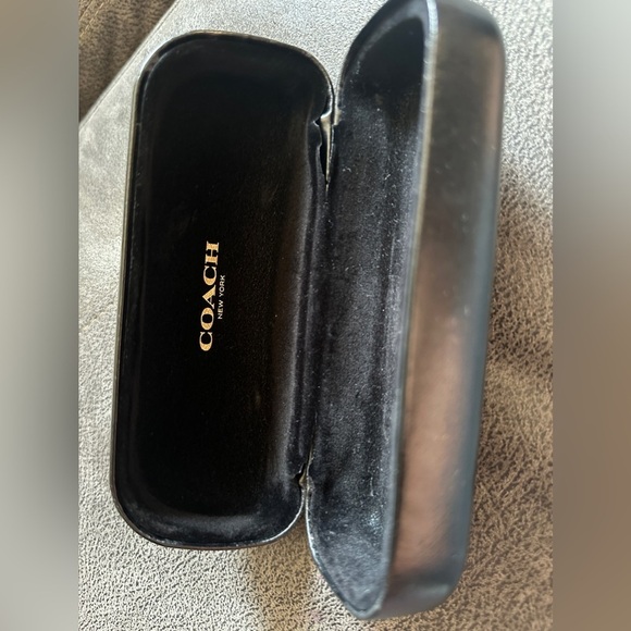 COACH Black Hard Shelled Case Glasses Sunglasses Embossed - Picture 2 of 8